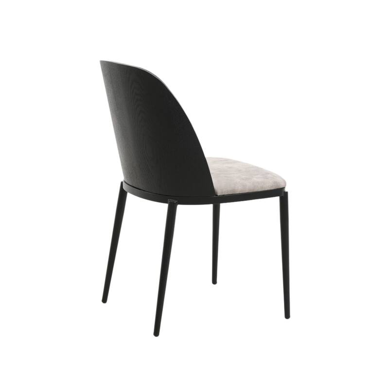 Dining Chair with Upholstered Seat Side Chair with MDF Wood Frame in Steel Set of 4