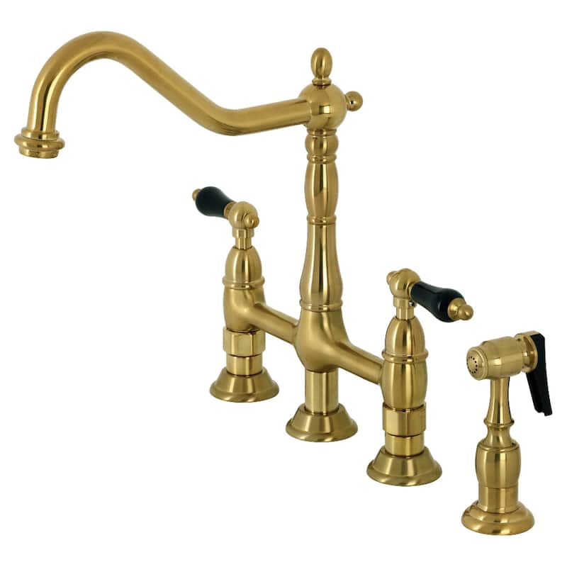 Kingston Brass Duchess Bridge Kitchen Faucet - Brushed Brass