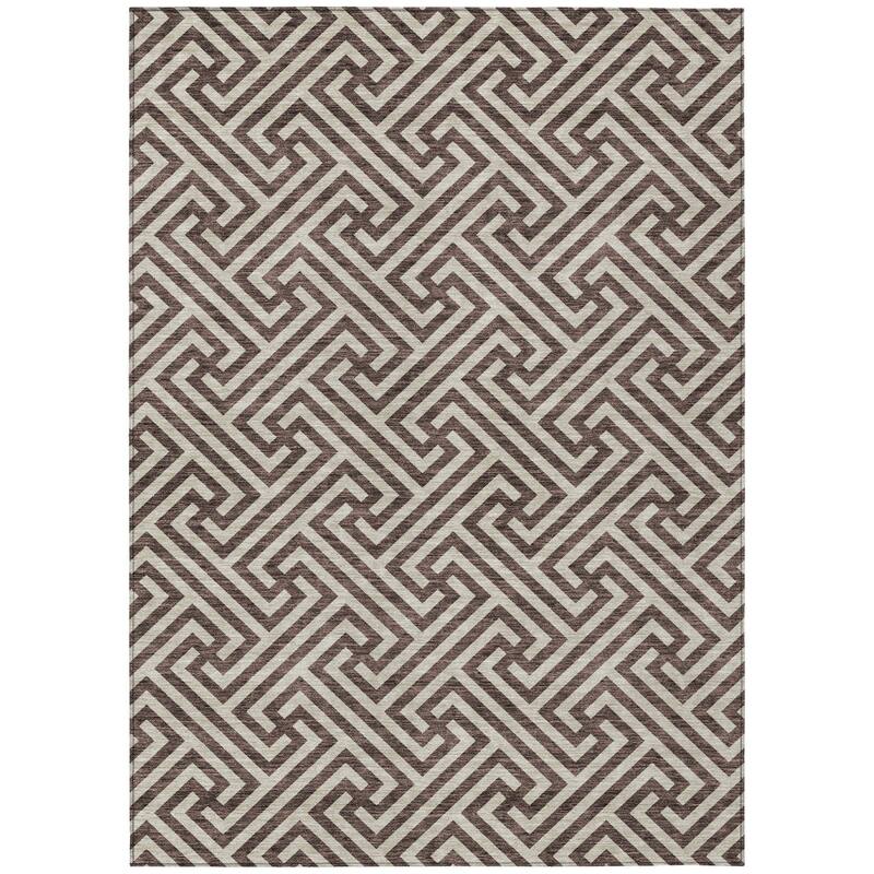 HomeRoots Geometric Transitional Rectangle Outdoor Rug - 9' X 12'