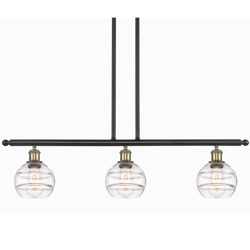 Innovations Lighting 516-3I-9-36 Rochester Pendant Rochester 3 Light - Black Antique Brass / Clear