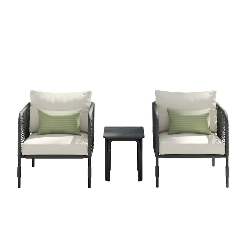 Corvus Serenity 3-piece Outdoor Chat Set with Sunbrella Pillows