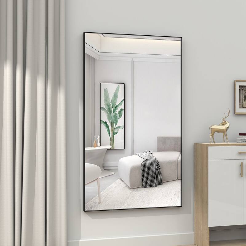 60 inches Rectangular Framed Wall Mounted Mirror with Removable Tray