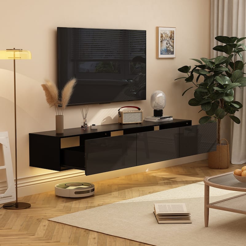 Floating TV Stand Wall Mounted with LEDsTV Stand Floating TV Cabinet