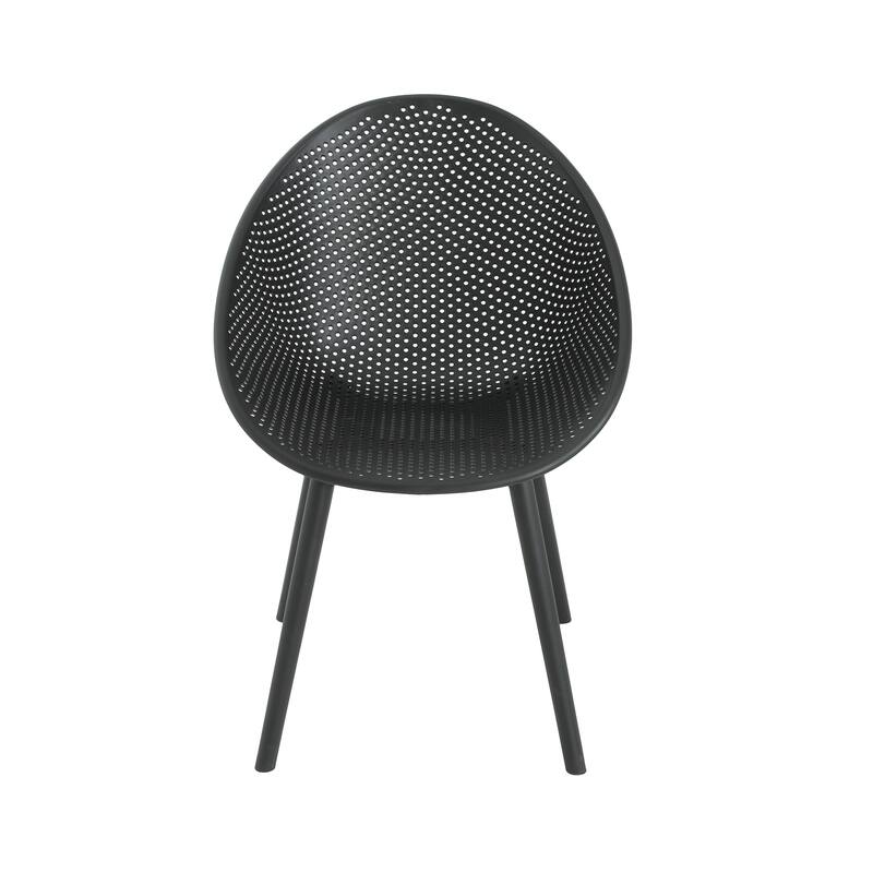 Outdoor Simple 2 Piece Plastic Dining Chair with Backrest for Restaurant Kitchen Living Room Bedroom Terrace Balcony
