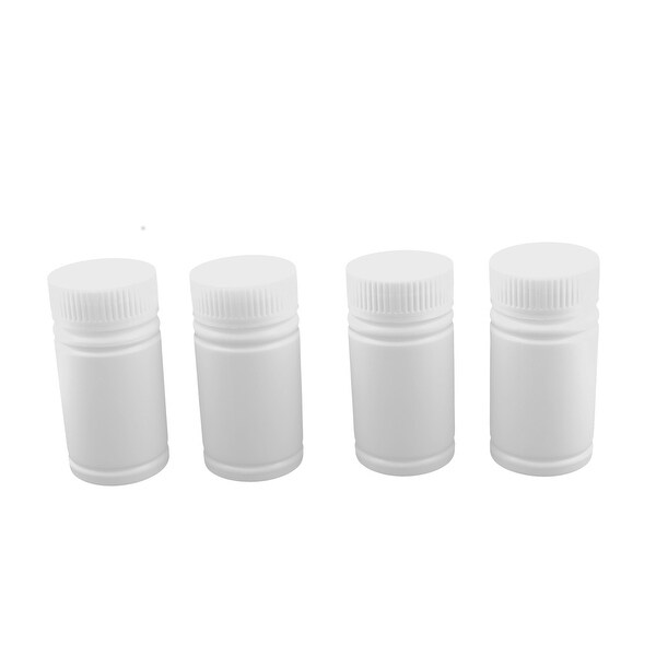 Unique Bargains 5pcs White Plastic Pill Medicine Bottles Chemical Reagent Vials Holders