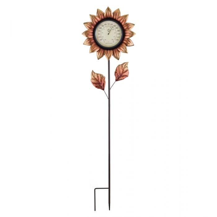 Flower Thermometer Stake - Copper