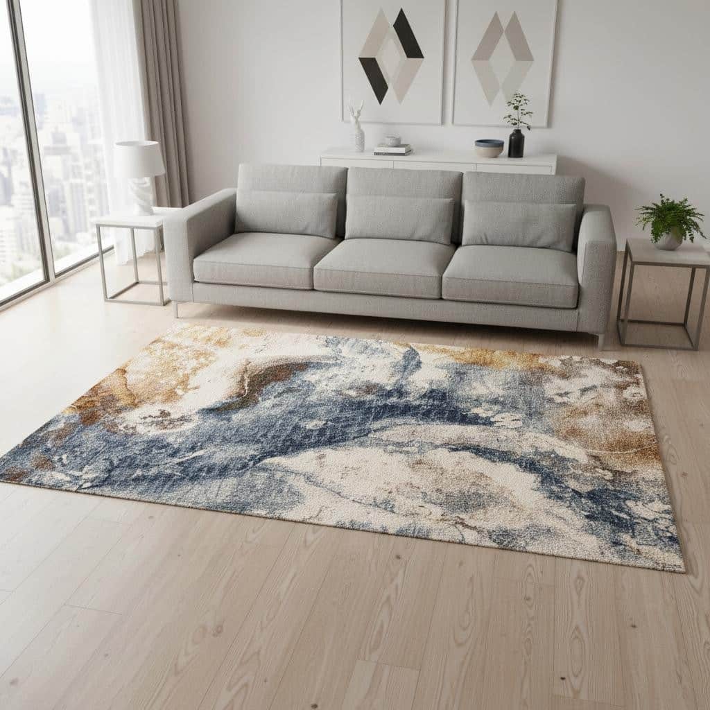 HomeRoots Abstract Modern Rectangle Area Rug - 5' X 8'