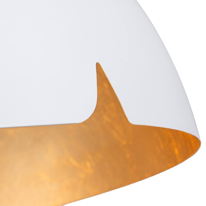 Modern 15" Iron Dome Pendant Light with Gold Foil Interior - Dia.15-in