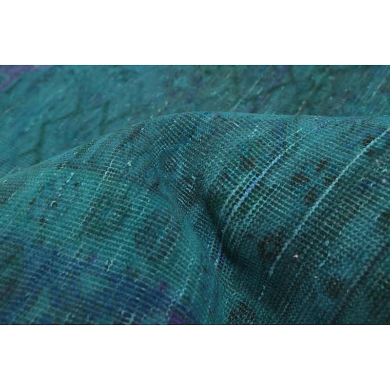 ECARPETGALLERY Hand-knotted Color Transition Teal Wool Rug - 4'1 x 6'7
