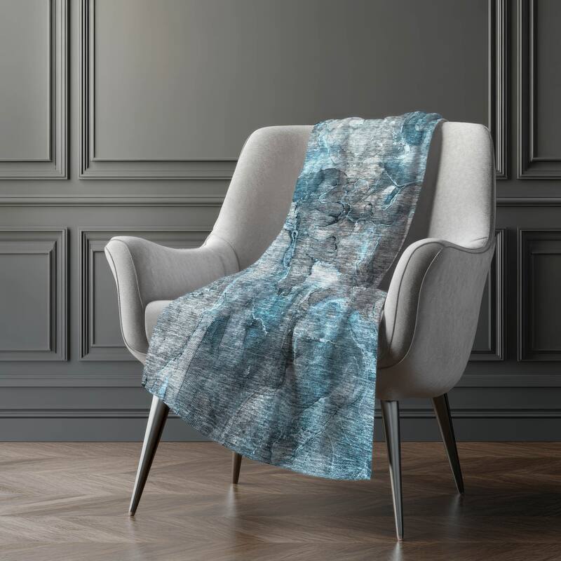 Premium Machine Washable Abstract Contemporary Sherpa Throw Blanket