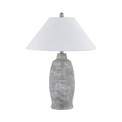 Harriet 28" Table Lamp with Linen Shade, Gray (Set of 2)