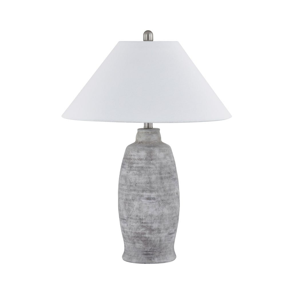 Harriet 28" Table Lamp with Linen Shade, Gray