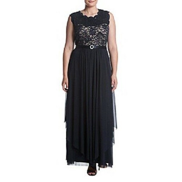 R & m richards sequined lace chiffon gown Clearance