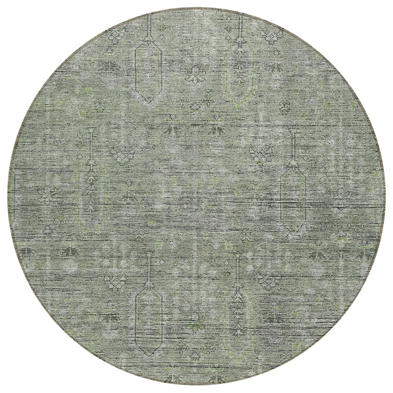 Machine Washable Indoor/ Outdoor Chantille Distressed Traditional Rug