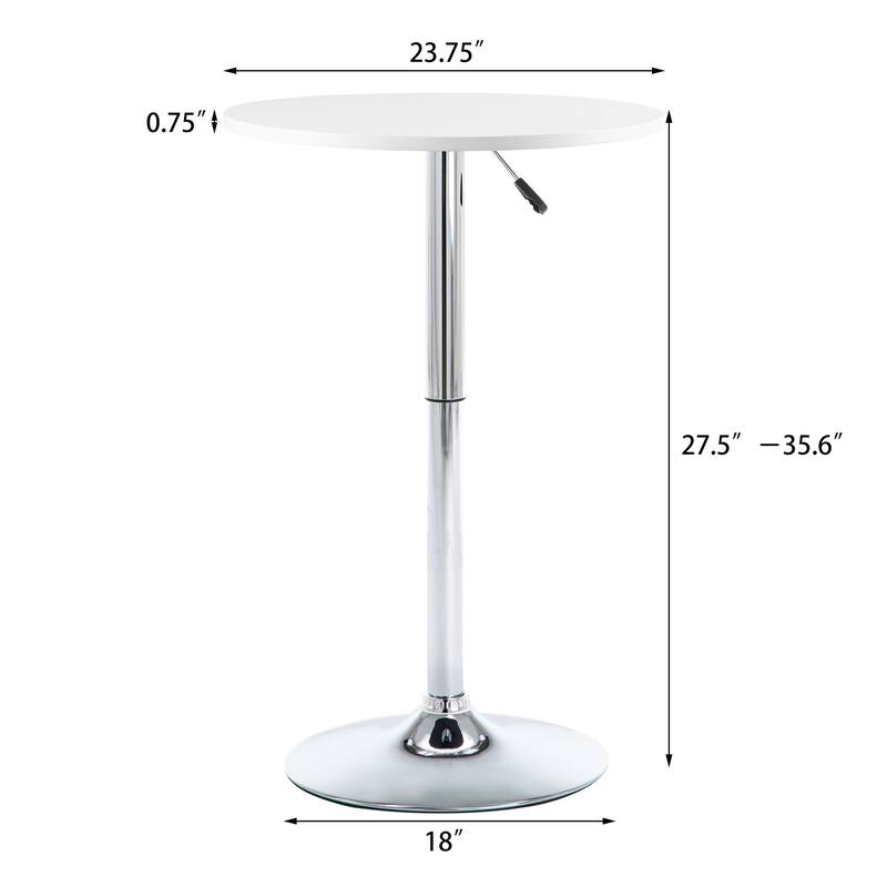 360 Swivel Round Pub Table Height Adjustable Bar Table 25-35 inches - N/A
