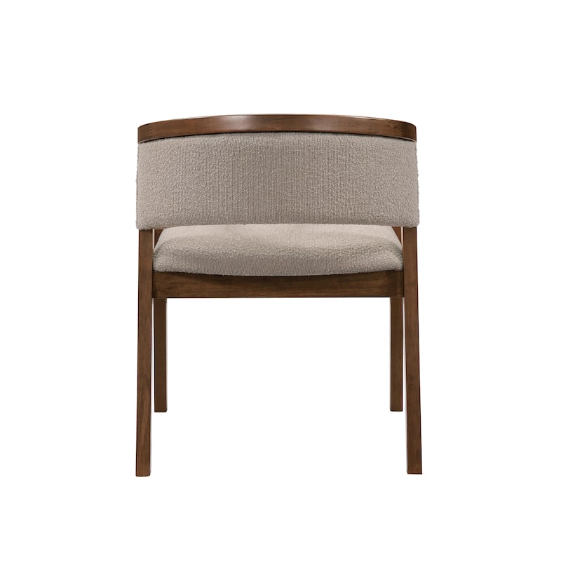 Christopher Knight Home - Noren Mid-Century Boucle Upholstered U-Shaped Dining Chair with Armrest - Set of 2