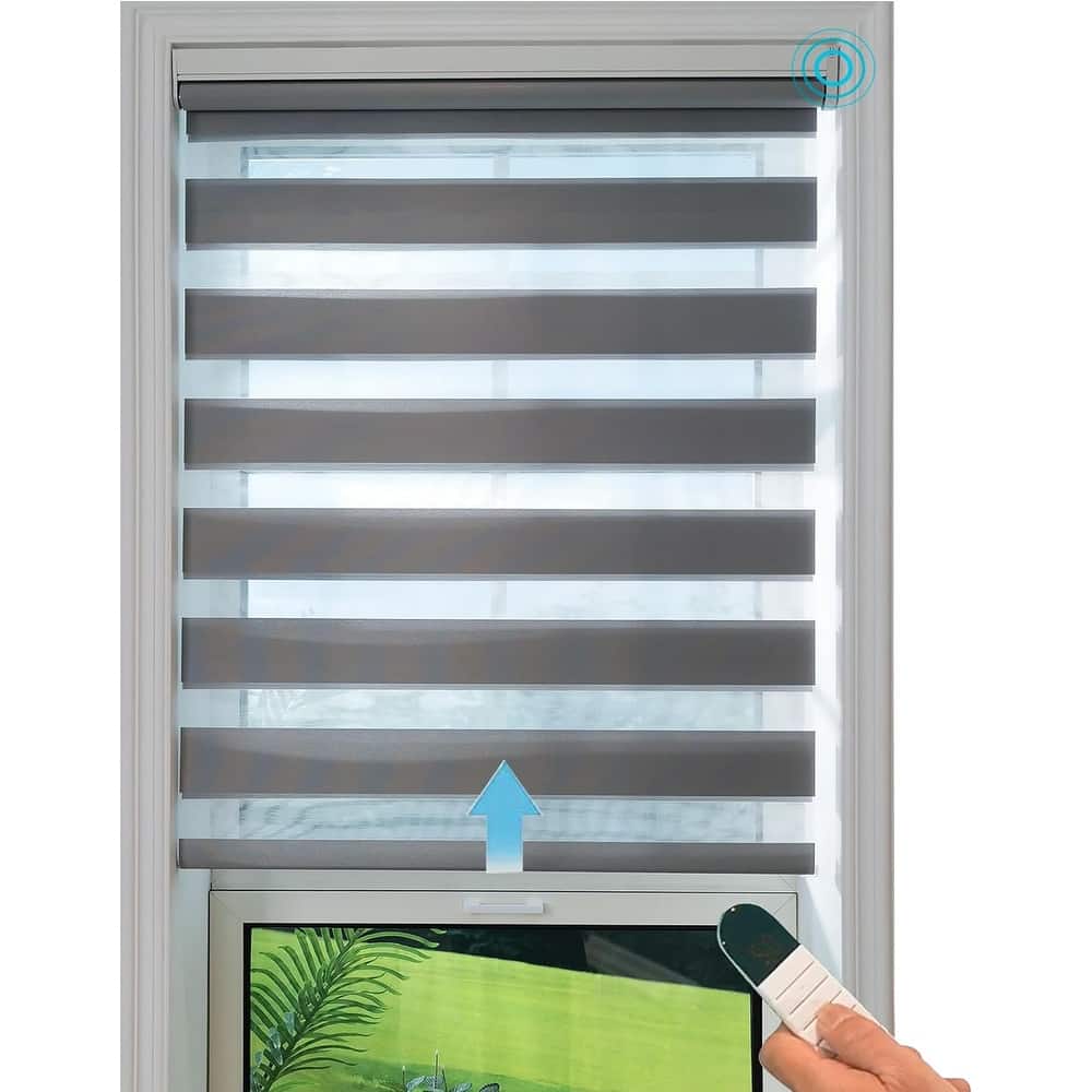 Motorized Zebra Blinds with Remote Control Window Shades