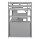 preview thumbnail 15 of 34, Twin Loft Bed with Desk and Shelves, Drawers, Storage Staircase, Gray