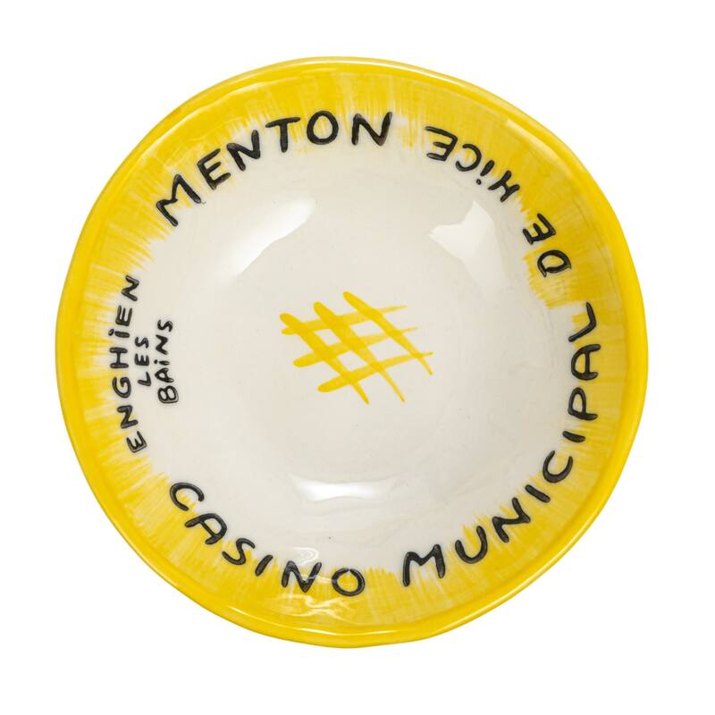 Stoneware Bowl Set with Casino Text - 4.5"L x 4.5"W x 1.5"H