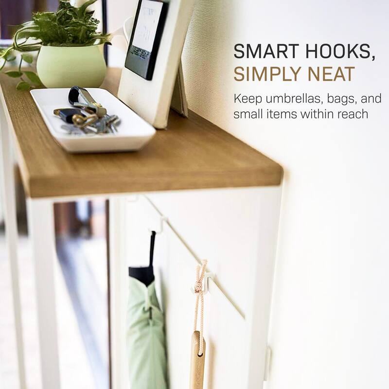 Yamazaki Home Narrow Entryway Console Table, Steel, Holds 11 lbs - L 7.28 x W 23.62 x H 31.69 inches