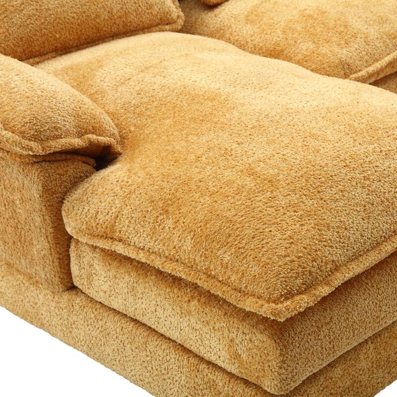 110.63" Boucle U-Shaped Sectional Sofa with Reversible Design