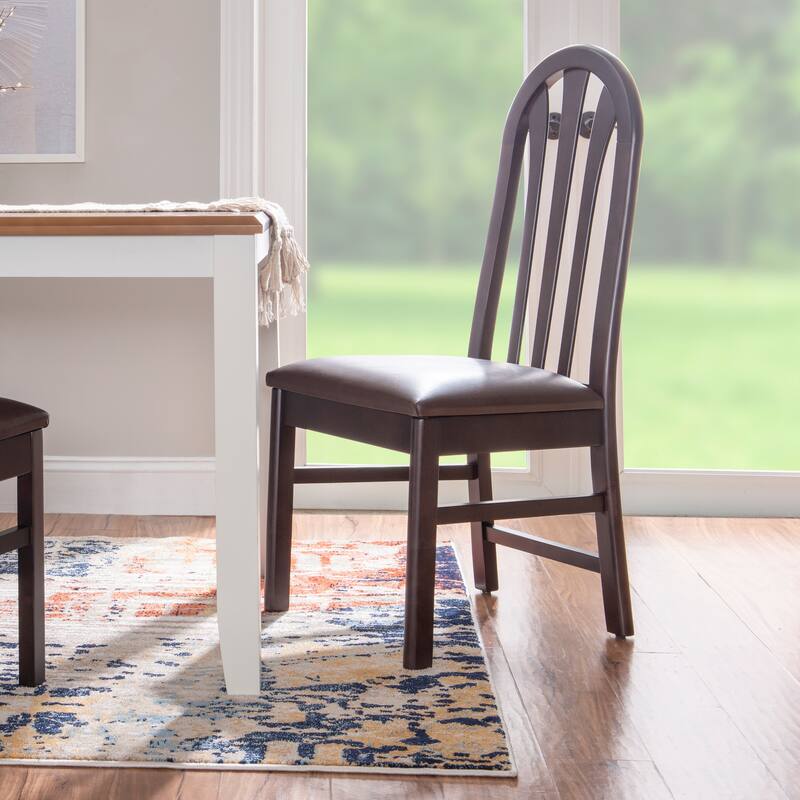 Linon Tawny Beechwood Farmhouse Dining Chair (Set of 2) - Brown