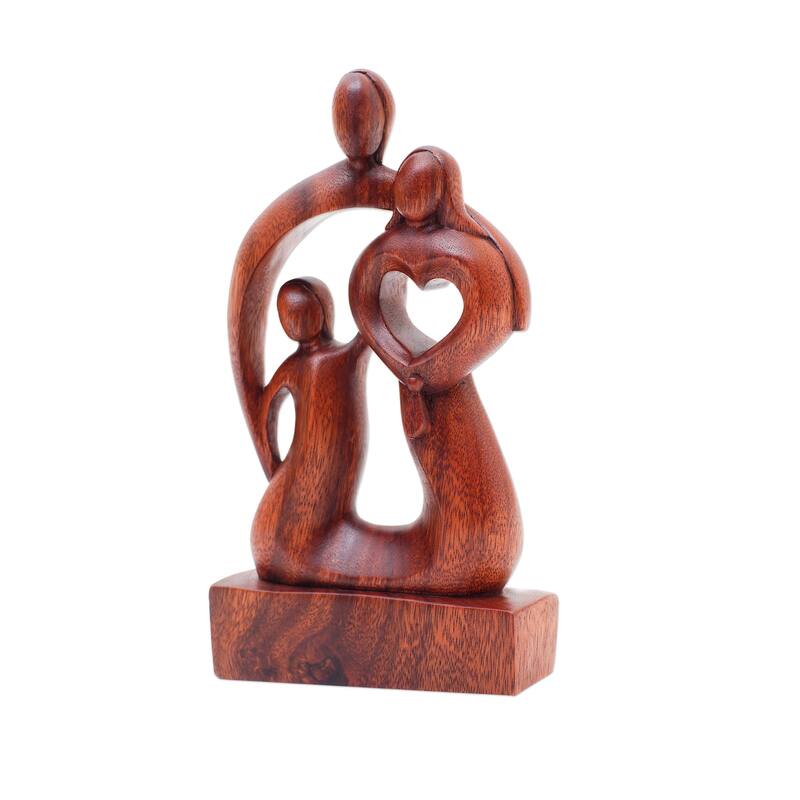 Novica Handmade Modern Family Wood Sculpture