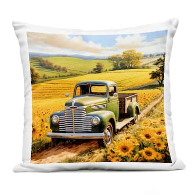Stupell Truck Through Sunflower Field Printed Outdoor Throw Pillow Design by Heidi Kuntz