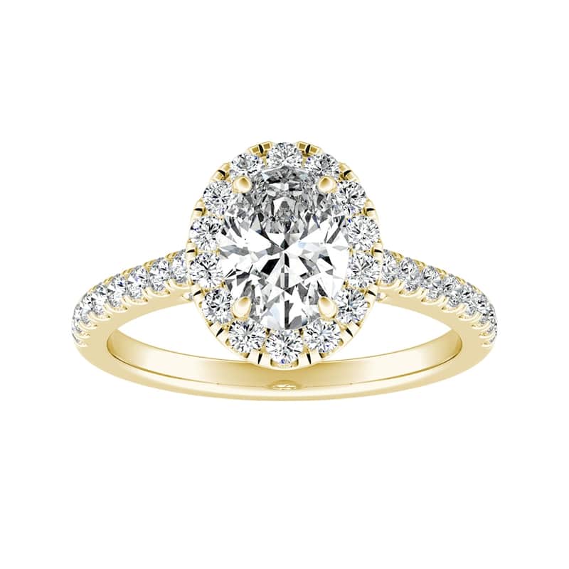 Auriya 14k Gold 3/4ctw Oval-cut Halo Diamond Engagement Ring