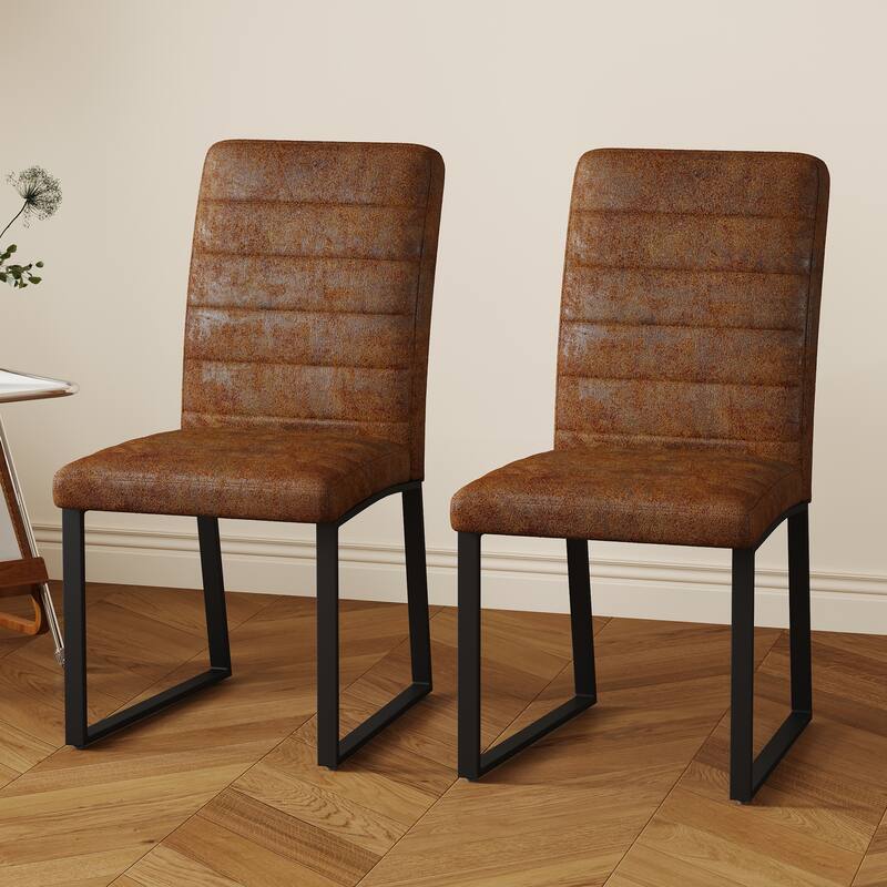 2-Pack - Premium Pu Office/Dining Chairs With High-Density Foam, Sturdy Iron Legs (Electroplate/Spray Paint), Easy Assembly