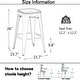 preview thumbnail 6 of 22, Bar Stools Set of 4 Stackable Metal Bar Stools Industrial Counter Height Stools Backless Barstools with Wooden Seats