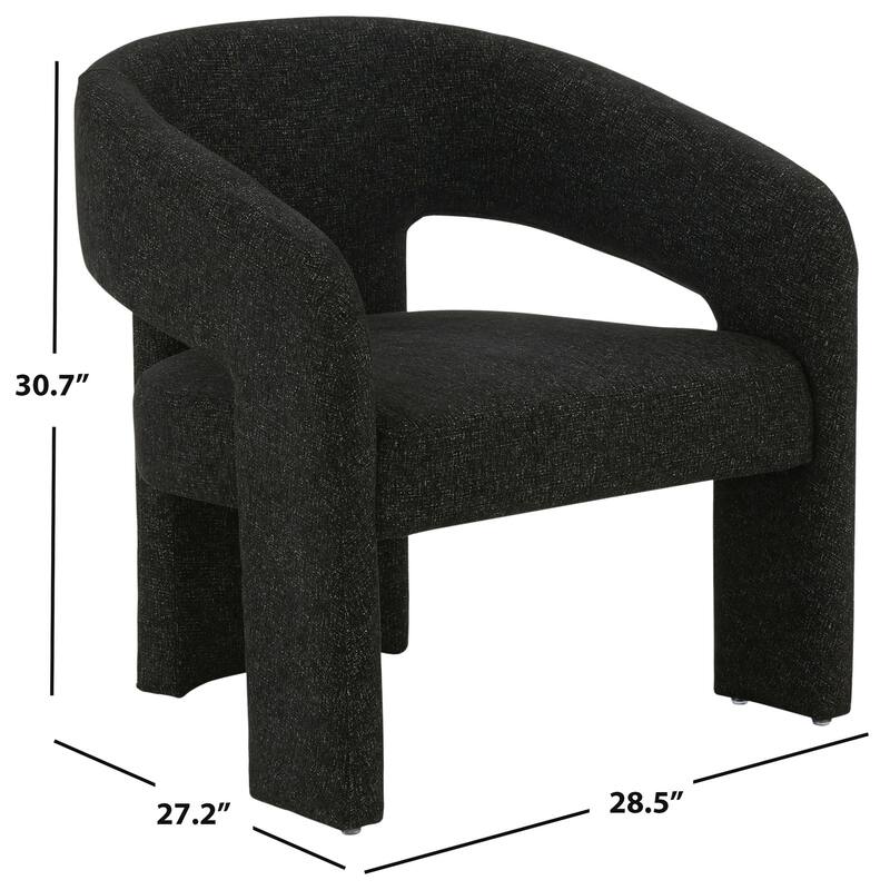 SAFAVIEH Couture Florette Modern Accent Chair - 29" W x 27" D x 31" H - 29Wx27Dx31H - Black
