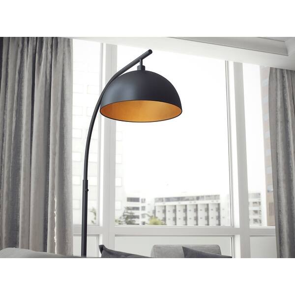 Fortuna Black Modern Arc Floor Lamp Overstock 31316066