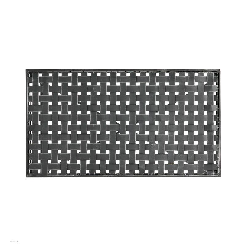 Roomfitters Luna Outdoor Iron Coffee Table with Powder Coated Finish, Modern Patio Rectangle Table, Black