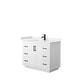 preview thumbnail 8 of 168, Miranda Single Vanity Set, Cultured Marble Top, No Mirror 42-Inch Single - White, Black Trim, Carrara Cultured Marble Top