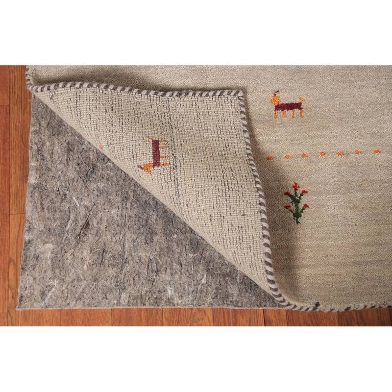 Little Animals Gabbeh Indian Foyer Rug Handmade Wool Carpet - 3'2" x 4'9"