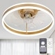preview thumbnail 4 of 118, 20"/24"/72" Oaks Aura Cotti Low Profile Dimmable Smart Ceiling Fan with Lights 6-Speed Flush Mount Modern Remote Flush Mount - 20inch-Gold