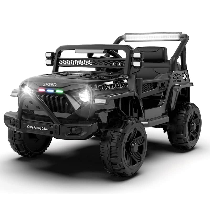 12V Kids Electric Ride-On Truck for Ages 1-4, Remote Control with Bluetooth & Microphone - Black