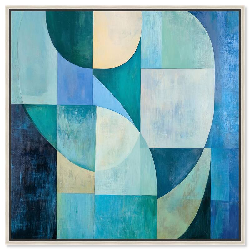 Color Blocks I Canvas by Art Remedy - Silver - 30" x 30"