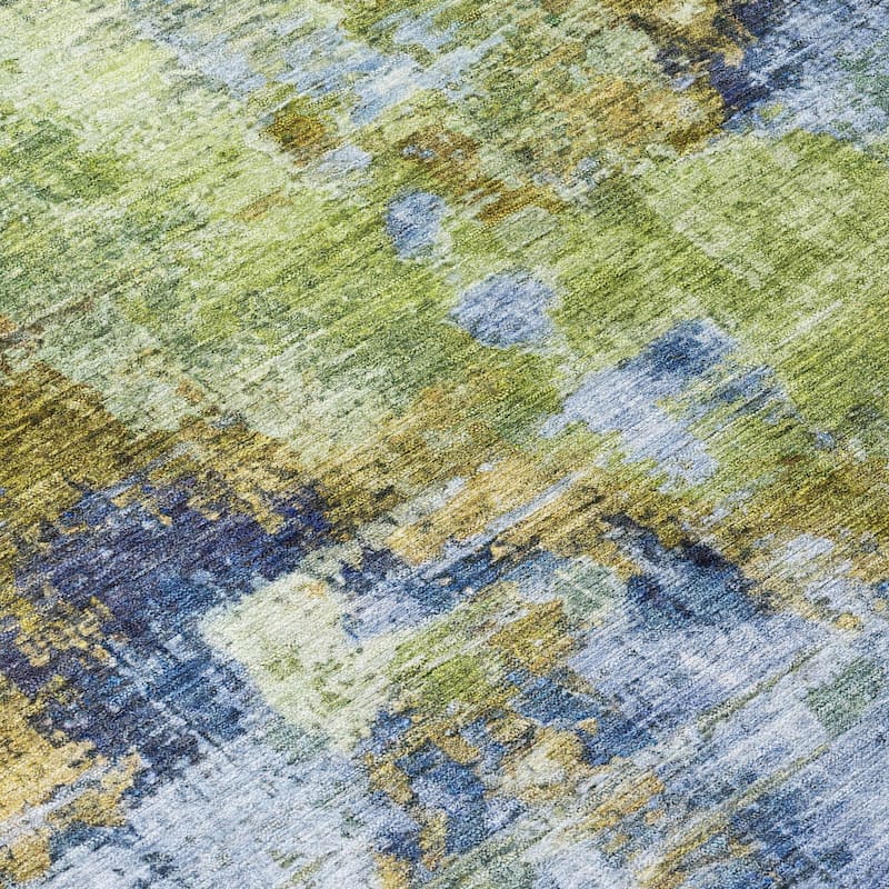 Machine Washable Indoor/ Outdoor Abstact Contemporary Chantille Rug