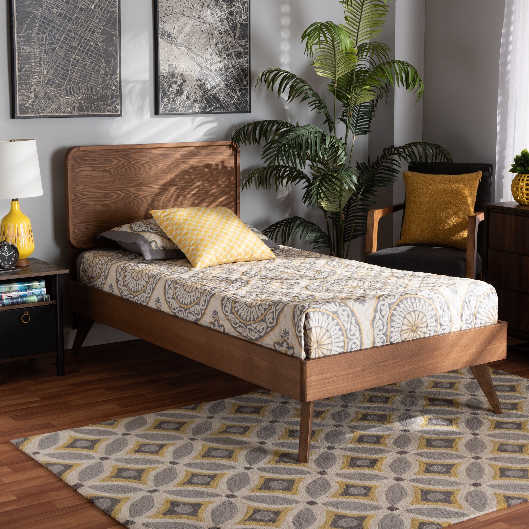 Mid century modern twin bed discount