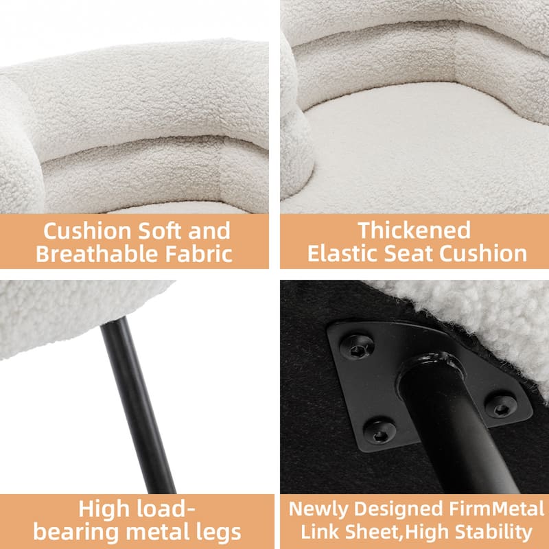 XINMICS Modern Accent Chair Upholstered Armchair for Living Room, Bedroom
