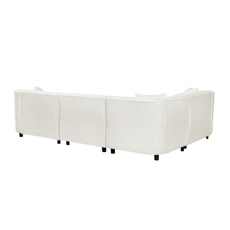 Christopher Knight Home - Marcellus L-Shaped Boucle Curved 4-Seater Sectional Sofa