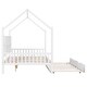 preview thumbnail 18 of 16, Wooden Twin Size House Bed with Trundle,Kids Bed with Shelf, White