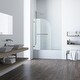 preview thumbnail 14 of 13, Vigo Orion 58" High x 34" Wide Hinged Frameless Tub Shower Door with