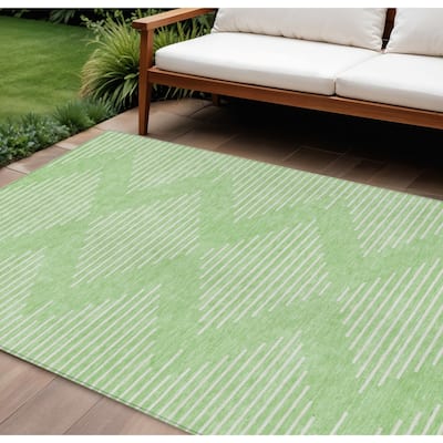 HomeRoots Geometric Transitional Rectangle Outdoor Rug