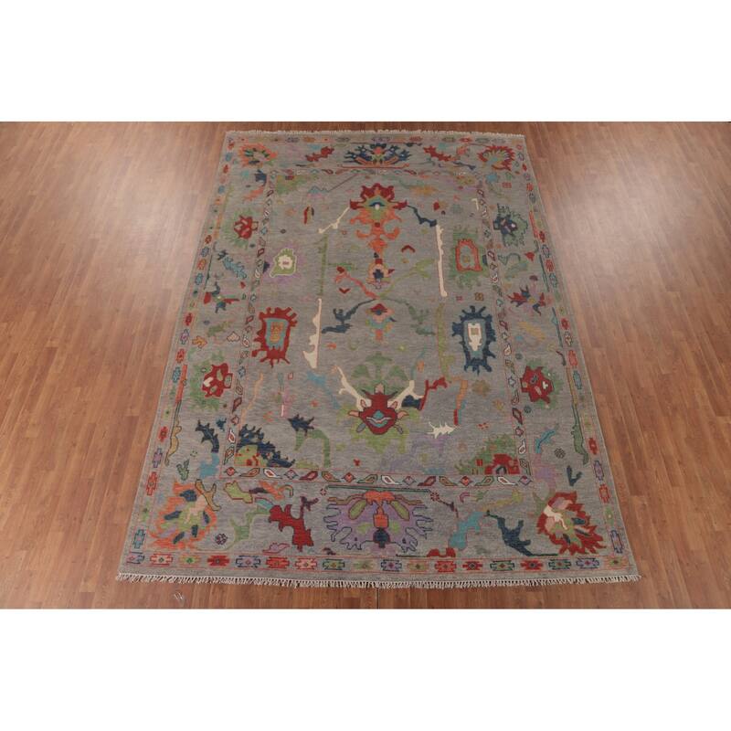 Floral Oushak Oriental Area Rug Handmade Living Room Wool Carpet - 8'9"x 12'3"