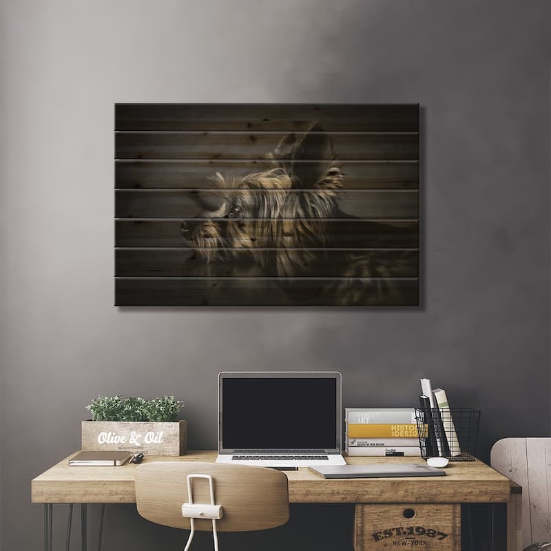 I Have Been Waiting For You ... Print On Wood by Krisztina Lacz - Multi-Color