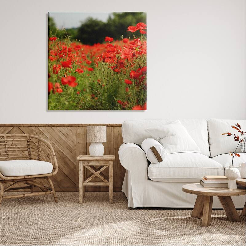 Stupell Brilliant Red Poppy Meadow Scenic Flower Blooms Canvas Wall Art, Design by Dan Meneely
