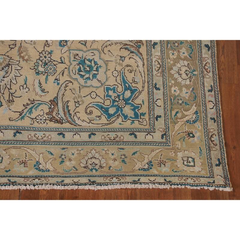 Distressed Tabriz Persian Vintage Area Rug Handmade Wool Carpet - 6'8"x 10'2"